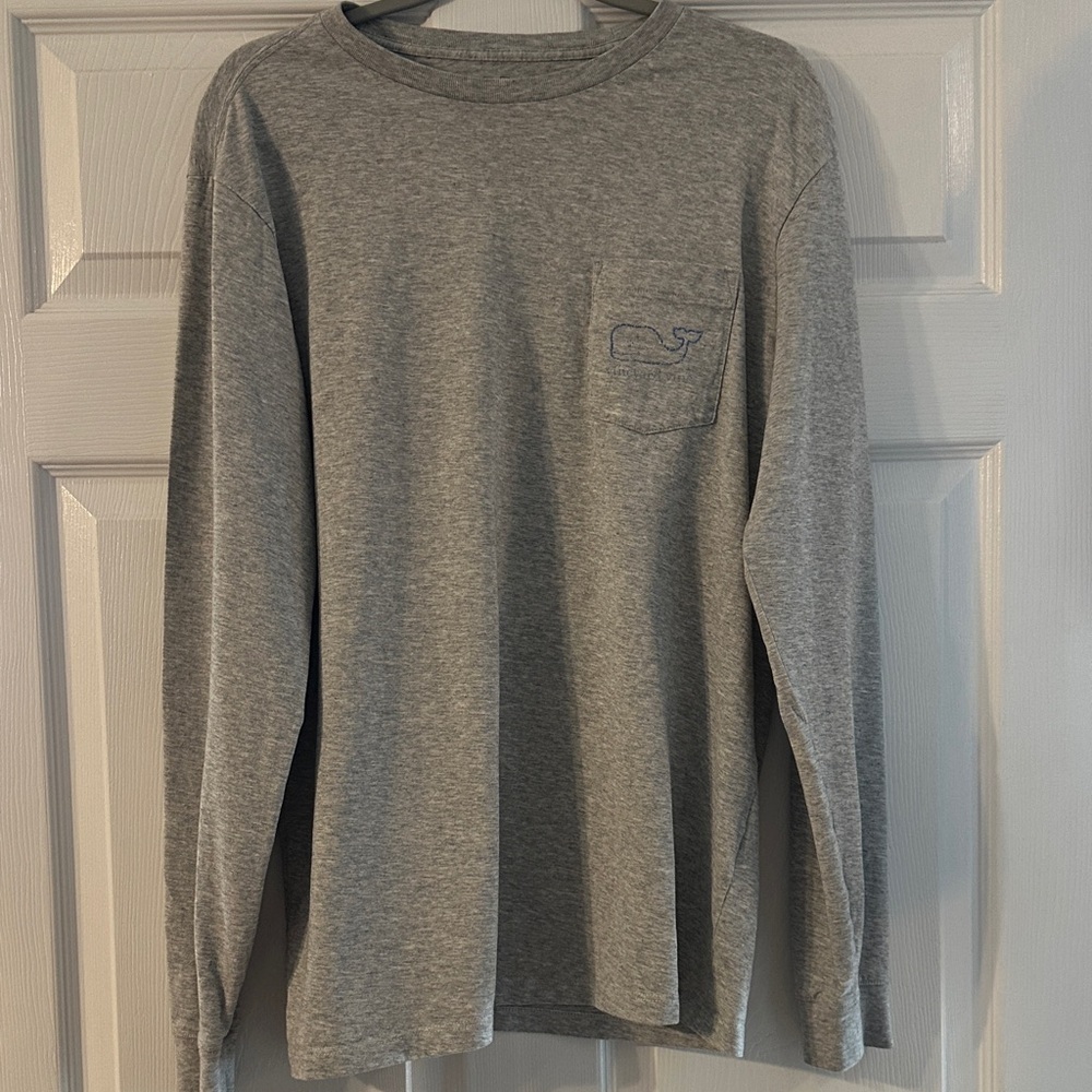 Vineyard Vines Heather Gray Long Sleeve Tee